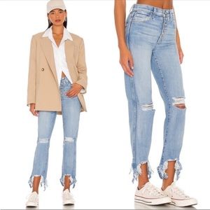 7 For All Mankind High Waist Cropped Straight Jeans